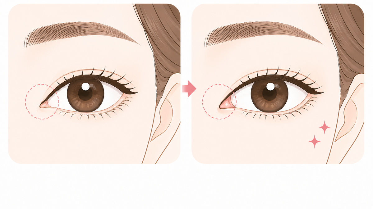 目頭切開（蒙古ひだの調整）の説明イラスト